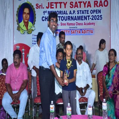 Ap state open chess tournament U-9 age category 1st place